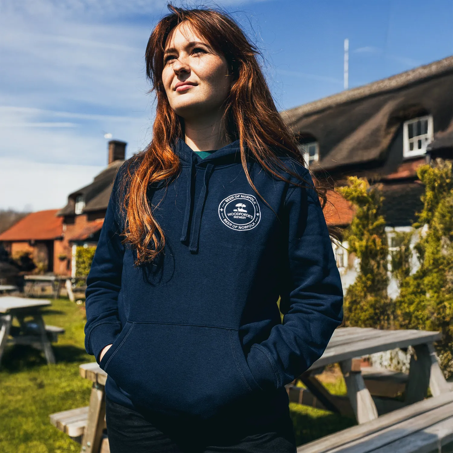 Woodforde's Brewery felpa cotone bio nera unisex