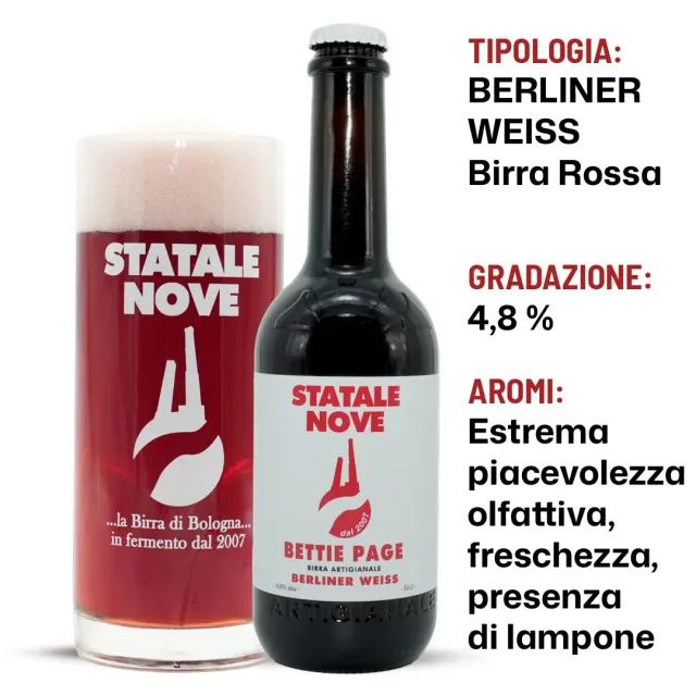 StataleNove Bettie Page birra rossa 50 cl lampone