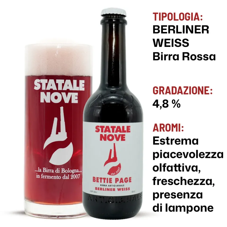 StataleNove Bettie Page birra rossa 50 cl lampone