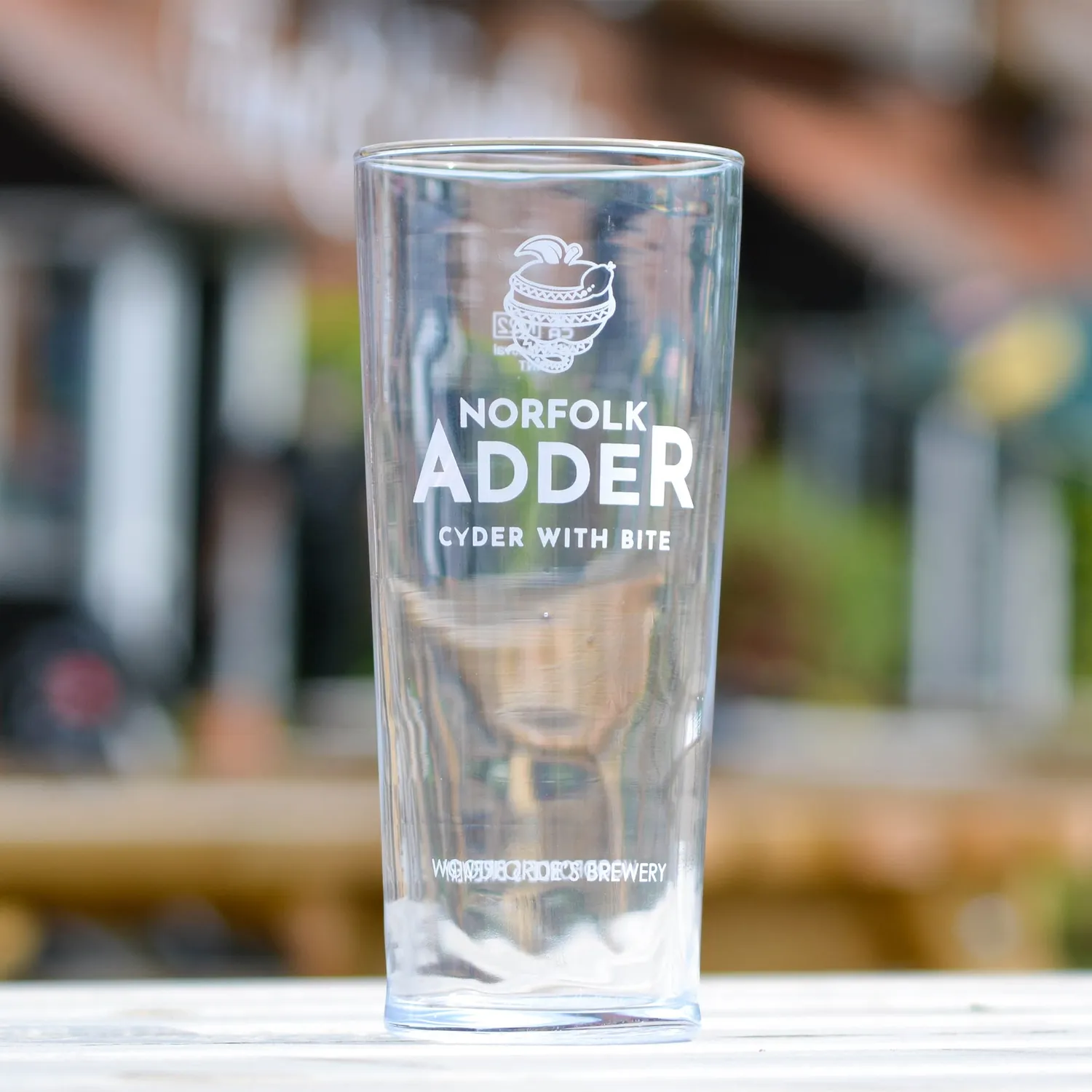 Woodforde's Norfolk Adder bicchiere pinta vetro sidro