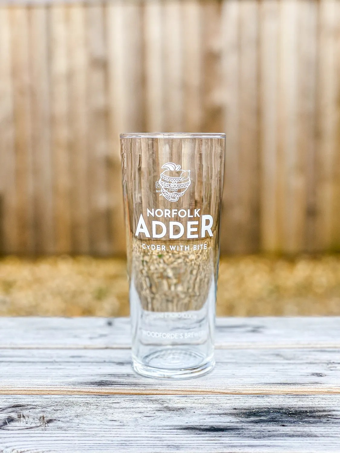Woodforde's Norfolk Adder bicchiere pinta vetro sidro