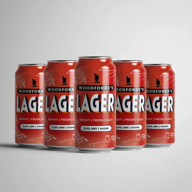 Woodforde's Lager birra lattina 12x440ml leggera 3,4%