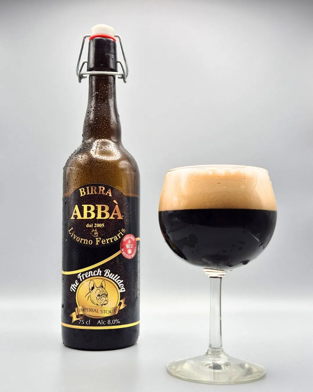 Birra Abba French Bulldog Birra Whisky 75cl torbata