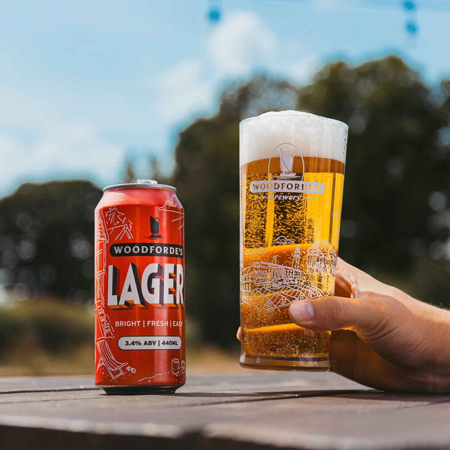 Woodforde's Lager birra lattina 12x440ml leggera 3,4%