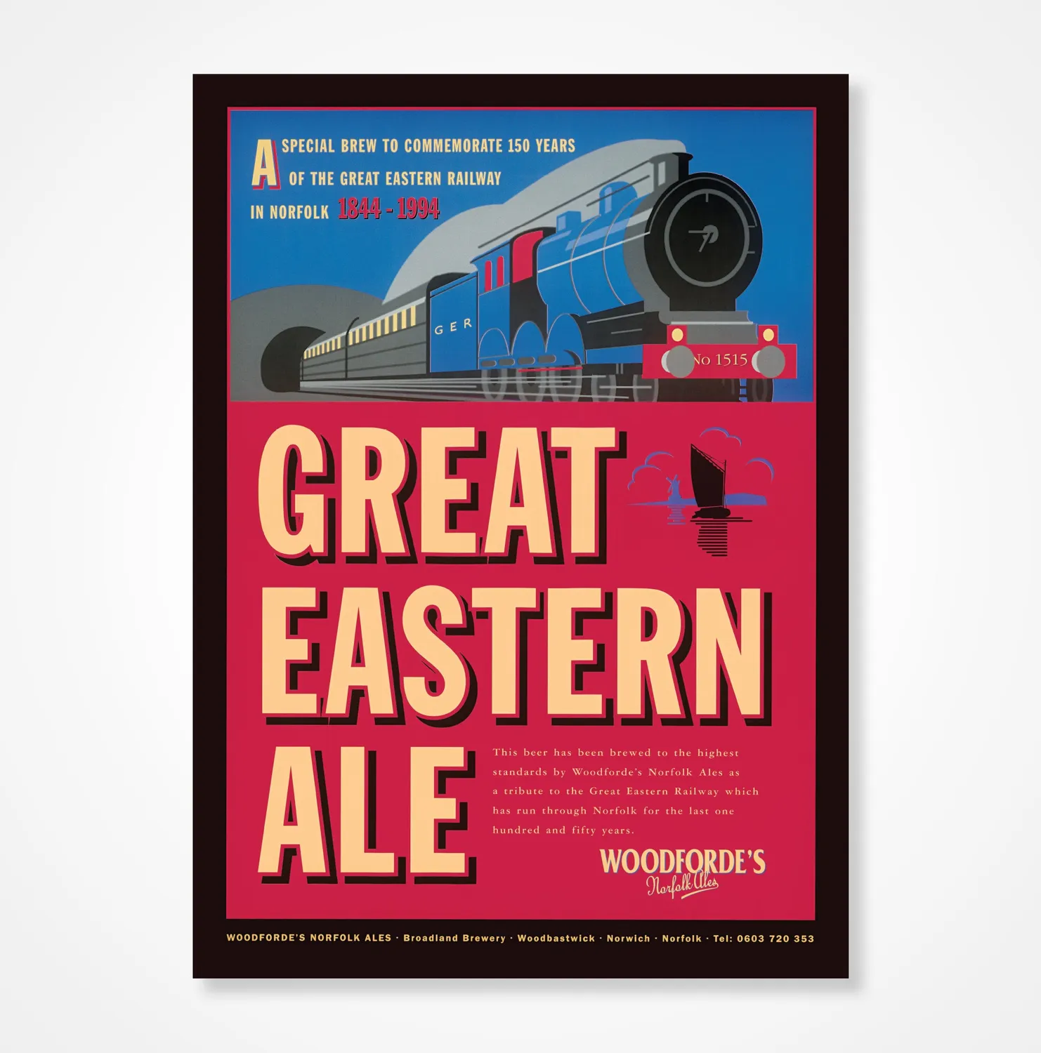 Woodforde's Great Eastern poster birrificio vintage A3