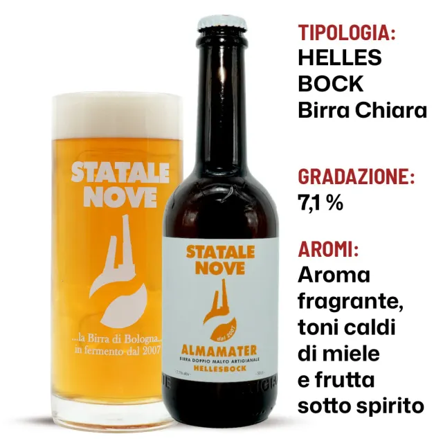 StataleNove Almamater birra chiara 50 cl miele