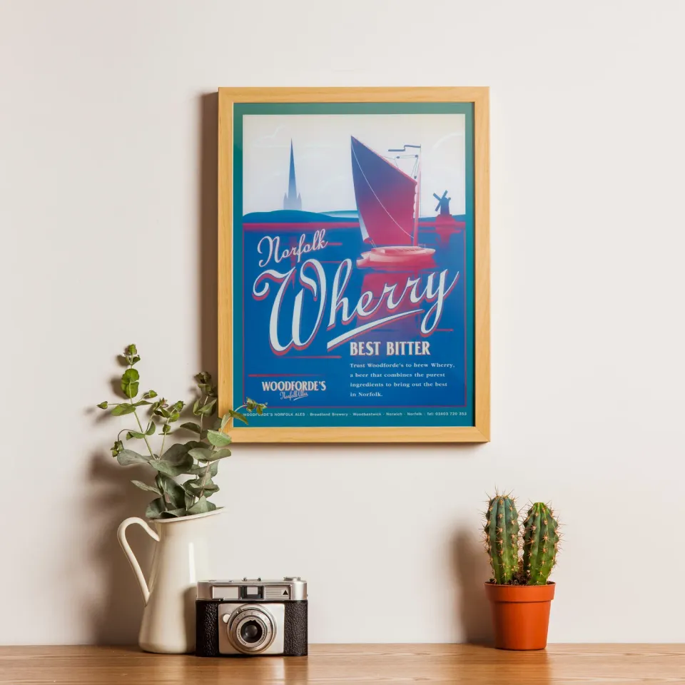 Woodforde's Wherry poster A3 carta storica Norfolk