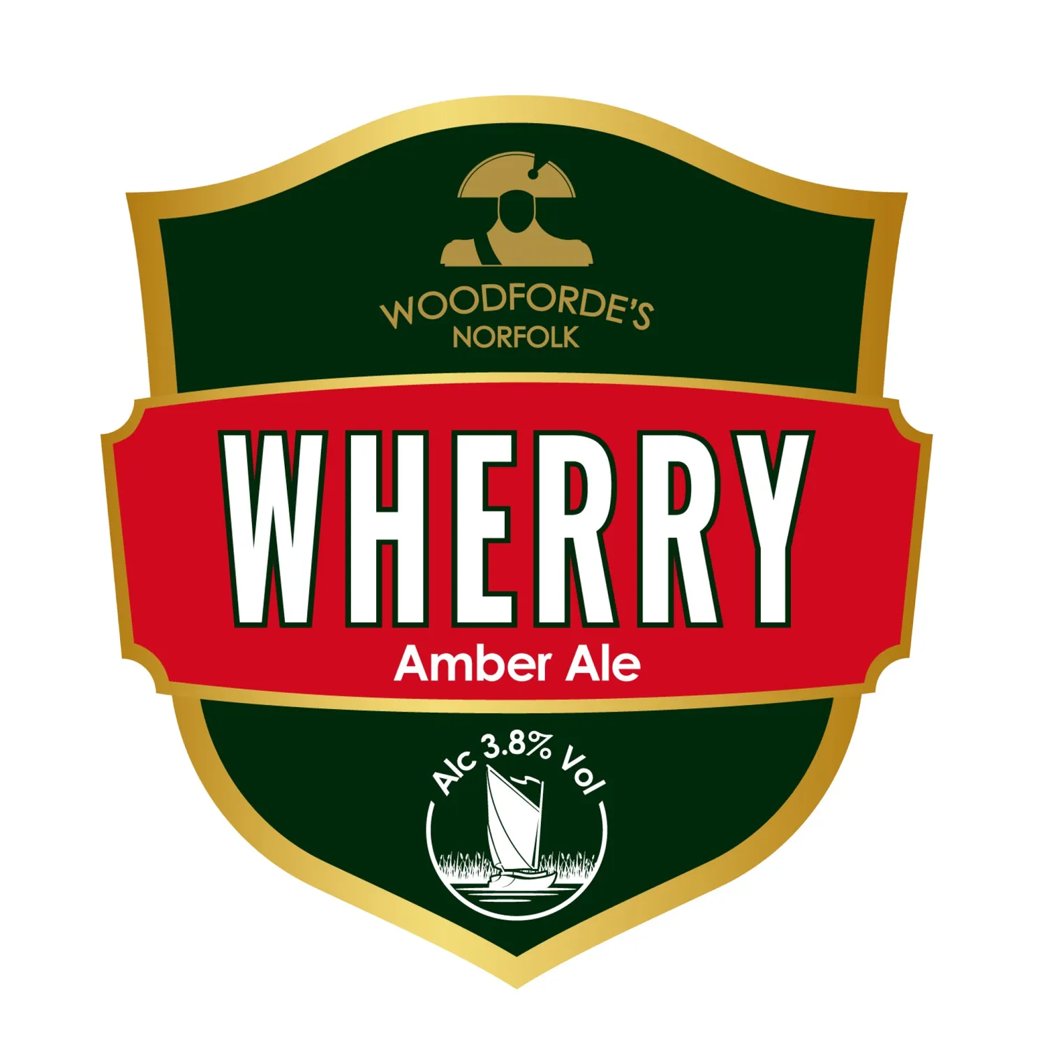 Woodforde's Wherry placca spillatore birra 13x15cm originale