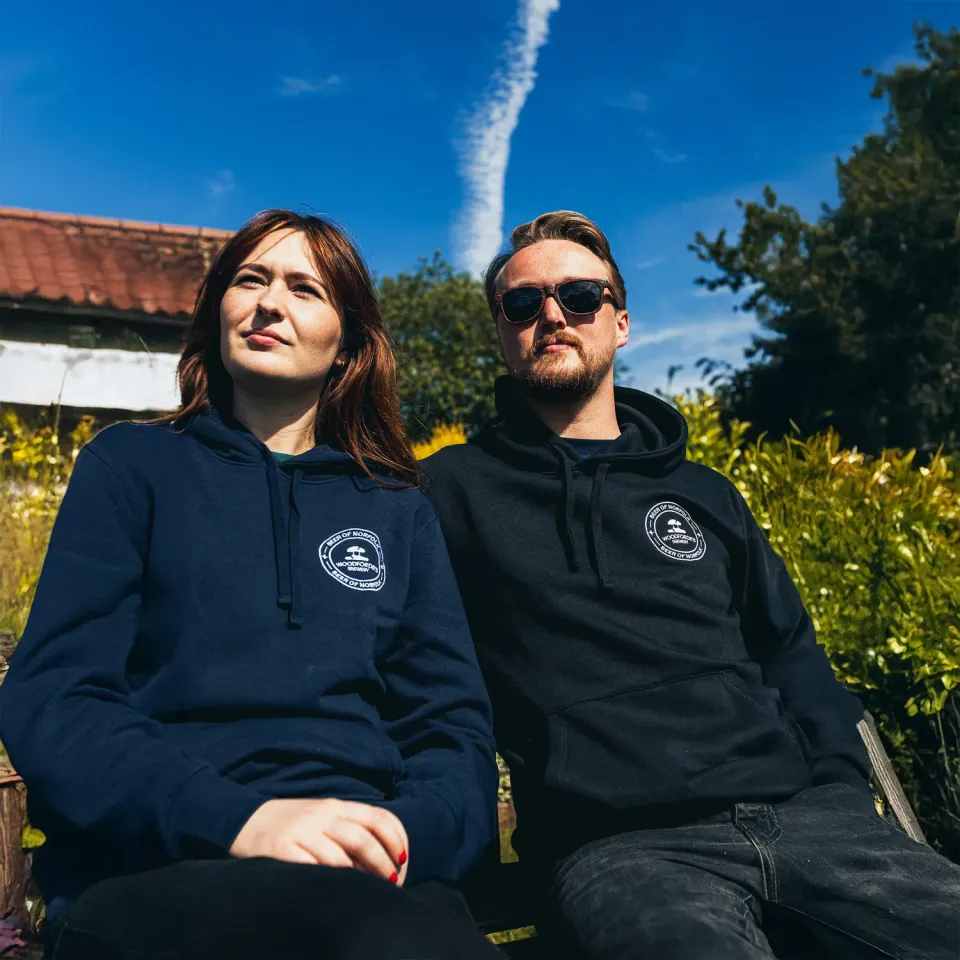 Woodforde's Brewery felpa cotone bio nera unisex