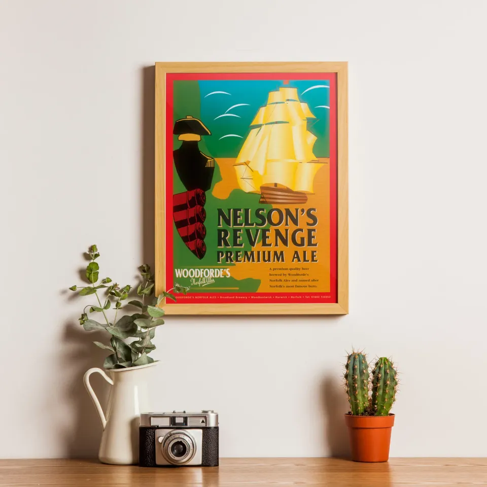 Woodforde's Nelson's Revenge poster vintage A3 A2