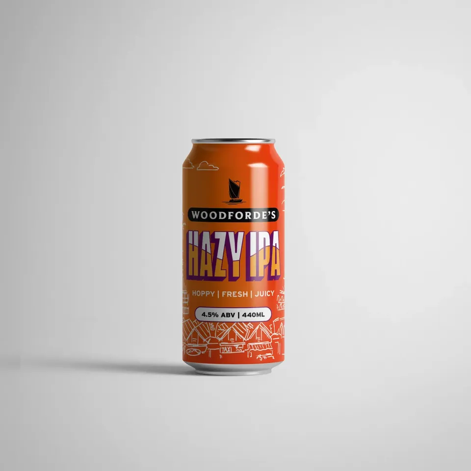 Woodforde's Hazy IPA birra bottiglia 4,5% agrumata