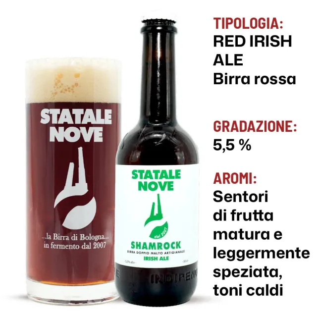 StataleNove Shamrock birra rossa red irish ale 50 cl